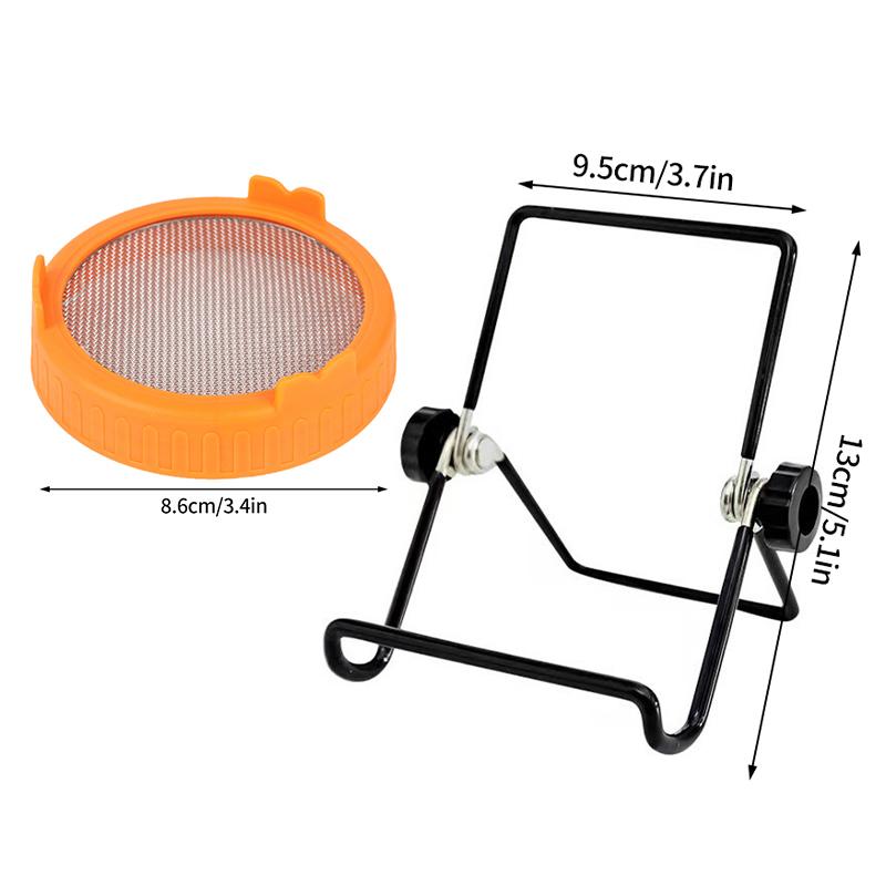 86Mm Wide Mouth Sprouting Jar Plastic Bean Sprouting Cap Seedling Tray With Stainless Steel Screen Mesh Cover Sprout Maker