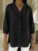 2026 Spring/Summer Women's Casual Faux Denim V-neck Ruffle Shirt Top