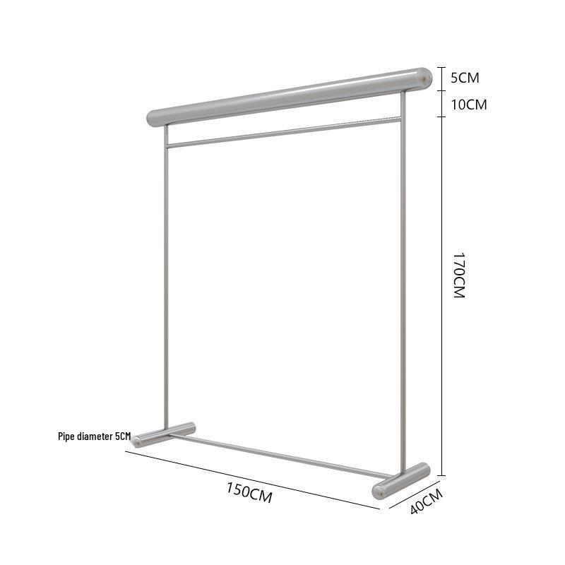Floor-Standing Stainless Steel Display Rack for Men's, Women's, and Children's Clothing