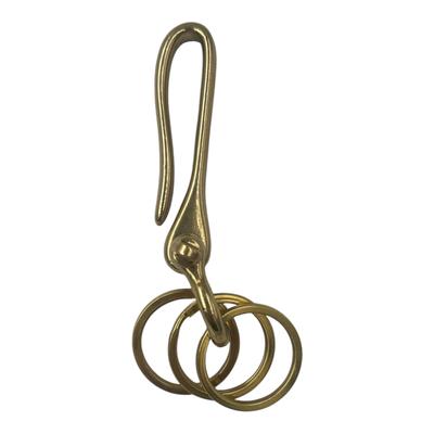 Waki Sangyo Hanging Shackle Double Key Antique Hook, Gold, 70mm, + Ring, Brass, WTF-20, Ring, Keychain, Car, Motorcycle,