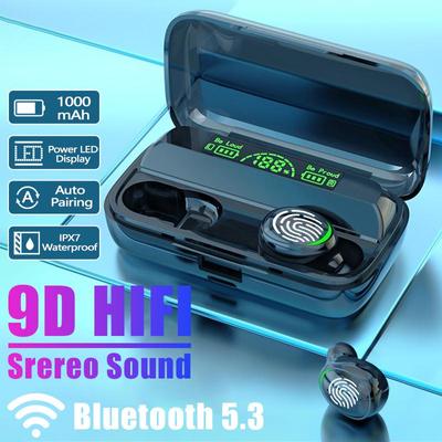 Nowe bezprzewodowe słuchawki Bluetooth V5.3 TWS bezprzewodowe słuchawki wyświetlacz LED z 1200mAh Power Bank zestaw słuchawkowy z mikrofonem
