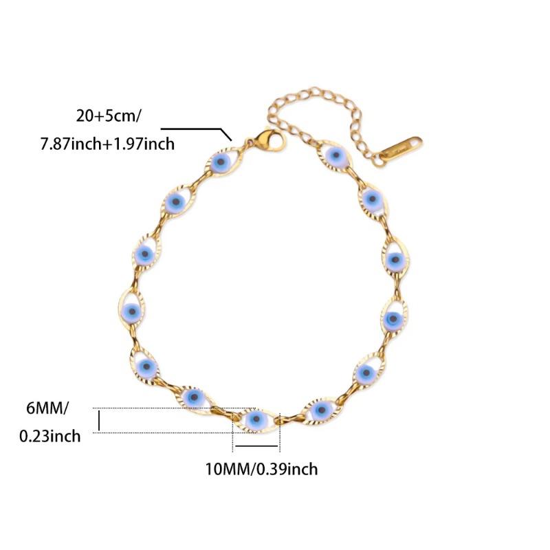 Devil's eye anklet women's niche design sense color zircon eye anklet foot decoration