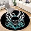 1PCSkull Flames Office Round Area Rug,  Mat Suitable For Office, Under Office Chairs Bedroom Living Room Home Decor, Room Deco