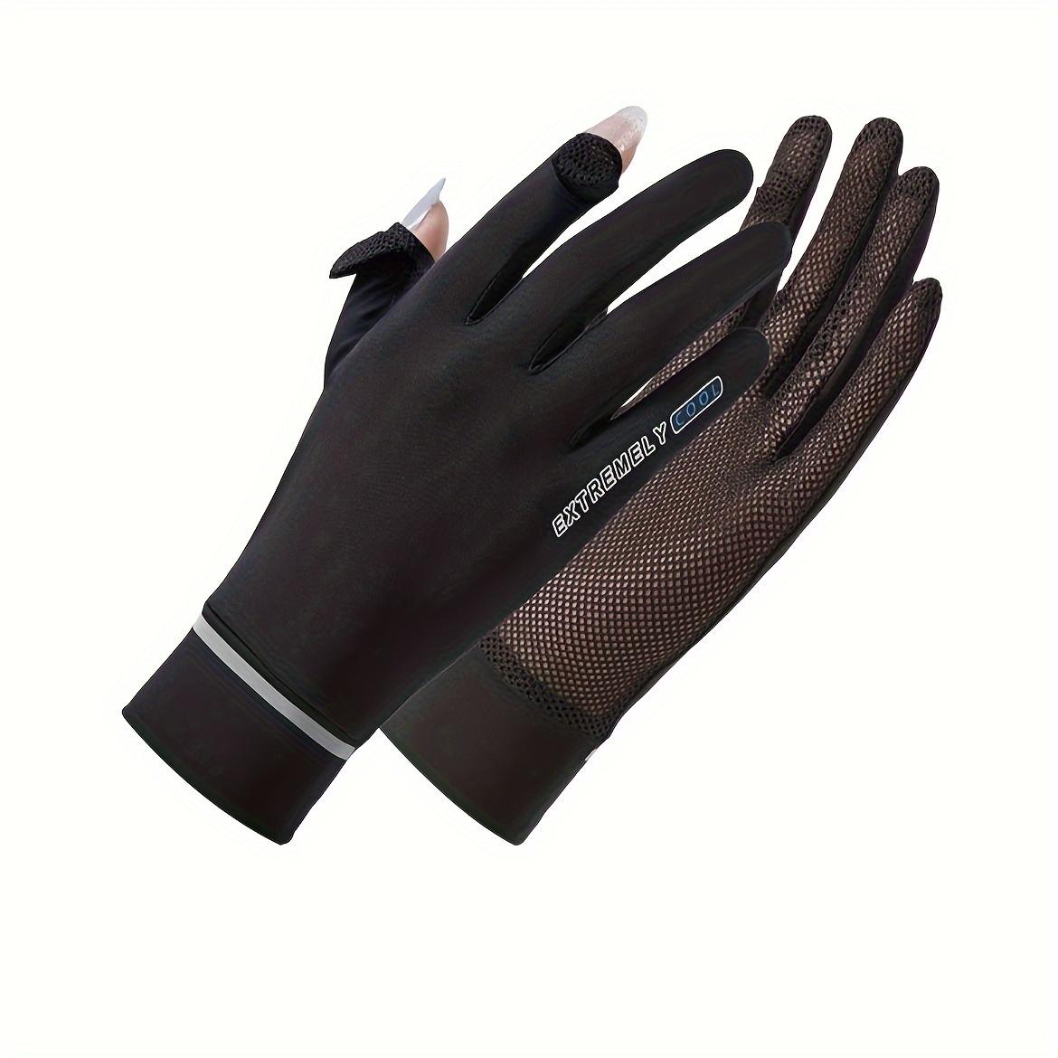 

Летние женские солнцезащитные перчатки Женские летние тонкие короткие перчатки из ледяного шелка с защитой от УФ-лучей, прохладные, для защиты от солнца на открытом воздухе, дышащие чёрный