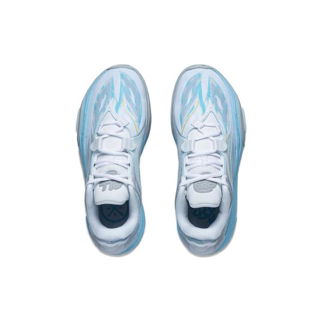 Li Ning All City 11 V2 Barn & Ungdom Dämpande Halkfria Mellanhöga Basketkängor Herr Vit Blå ABPT067-3