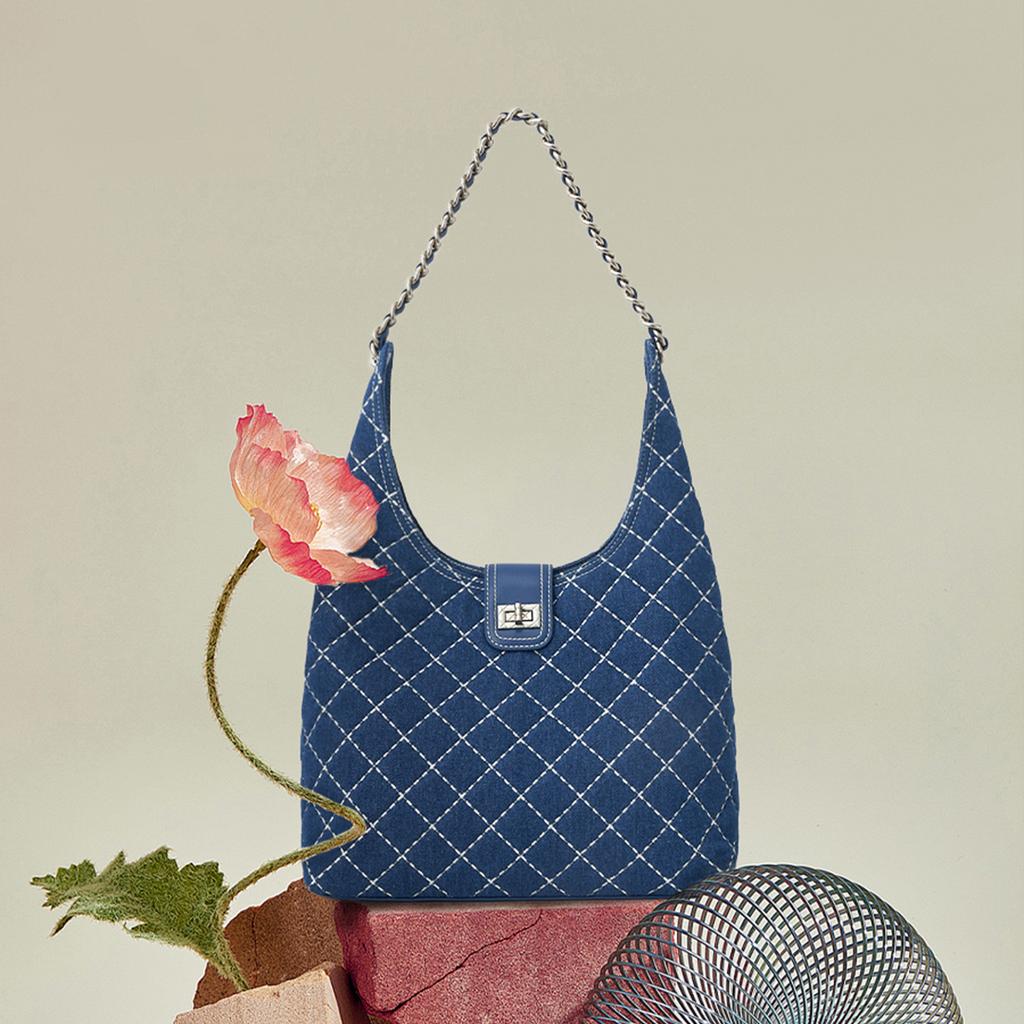 New Lee Denim Shoulder Bag Women's Dark Blue LE250136M-503