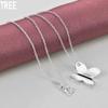 925 Sterling Silver Butterfly Pendant Necklace Fashion Charm Wedding Jewelry