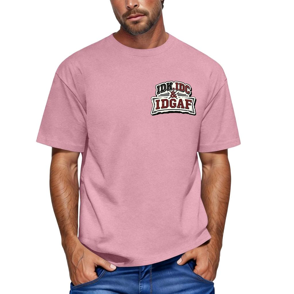 Men's Neck Short Sleeve Funny Graphic Print T-Shirt for Everyday Wear