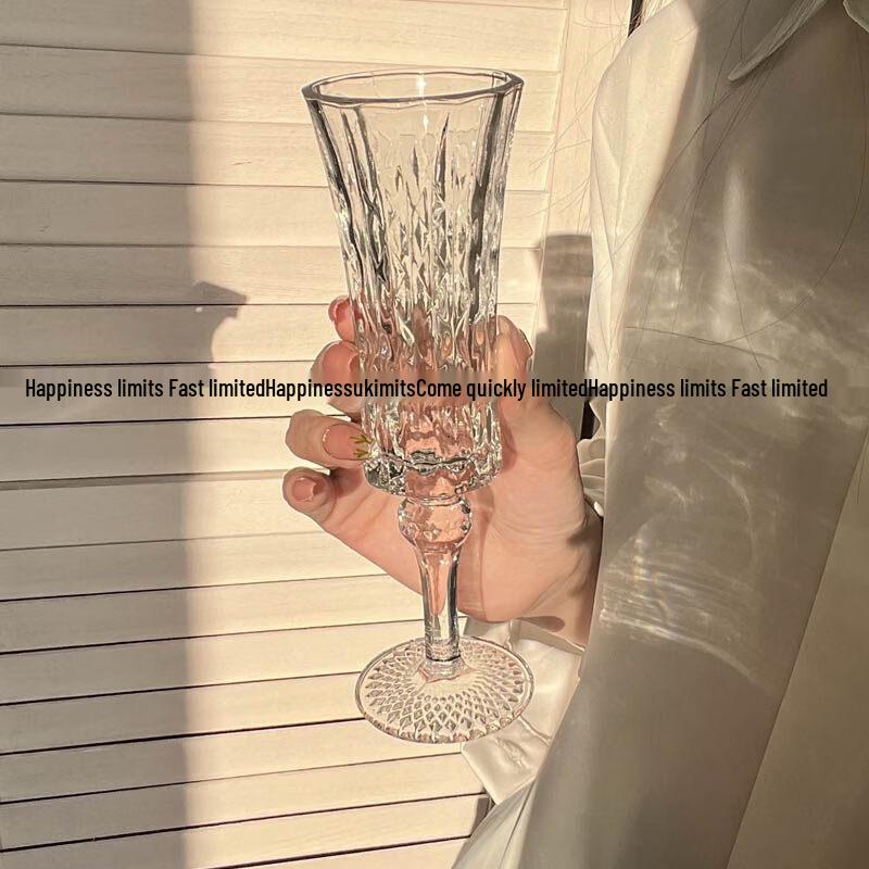ZISIZ Retro Diamond Relief Champagne Glass