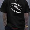 MenS Black Rugby T Shirt with Lightning Bolt Ball Print Breathable Vintage Washed Streetwear Slightly Comfortable Graphic Soft