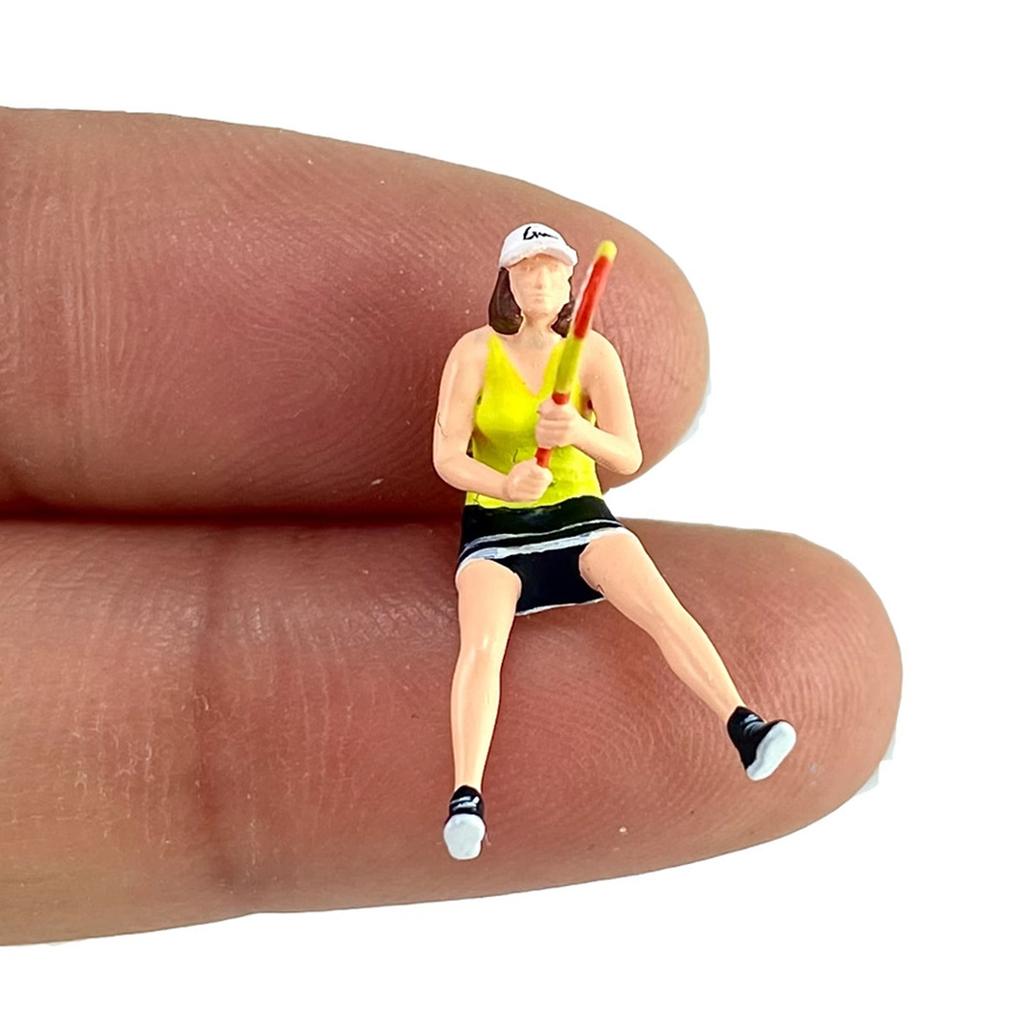 1:64er Maßstab Handbemalte Miniaturfigur Realistische Miniaturmenschen Tennisspieler Figur Modell für Fotografie, Sammler