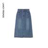 Gonna midi in denim a vita alta, design italiano LANCY