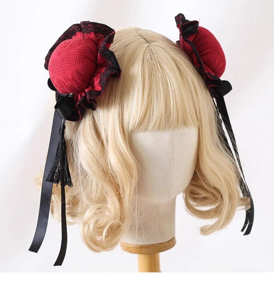 Women's Harajuku Steampunk Headwear Edge Clip Accessories Girls Chinese Style Bun Headpiece Tassel Lolita Y2K Gothic Hairpins