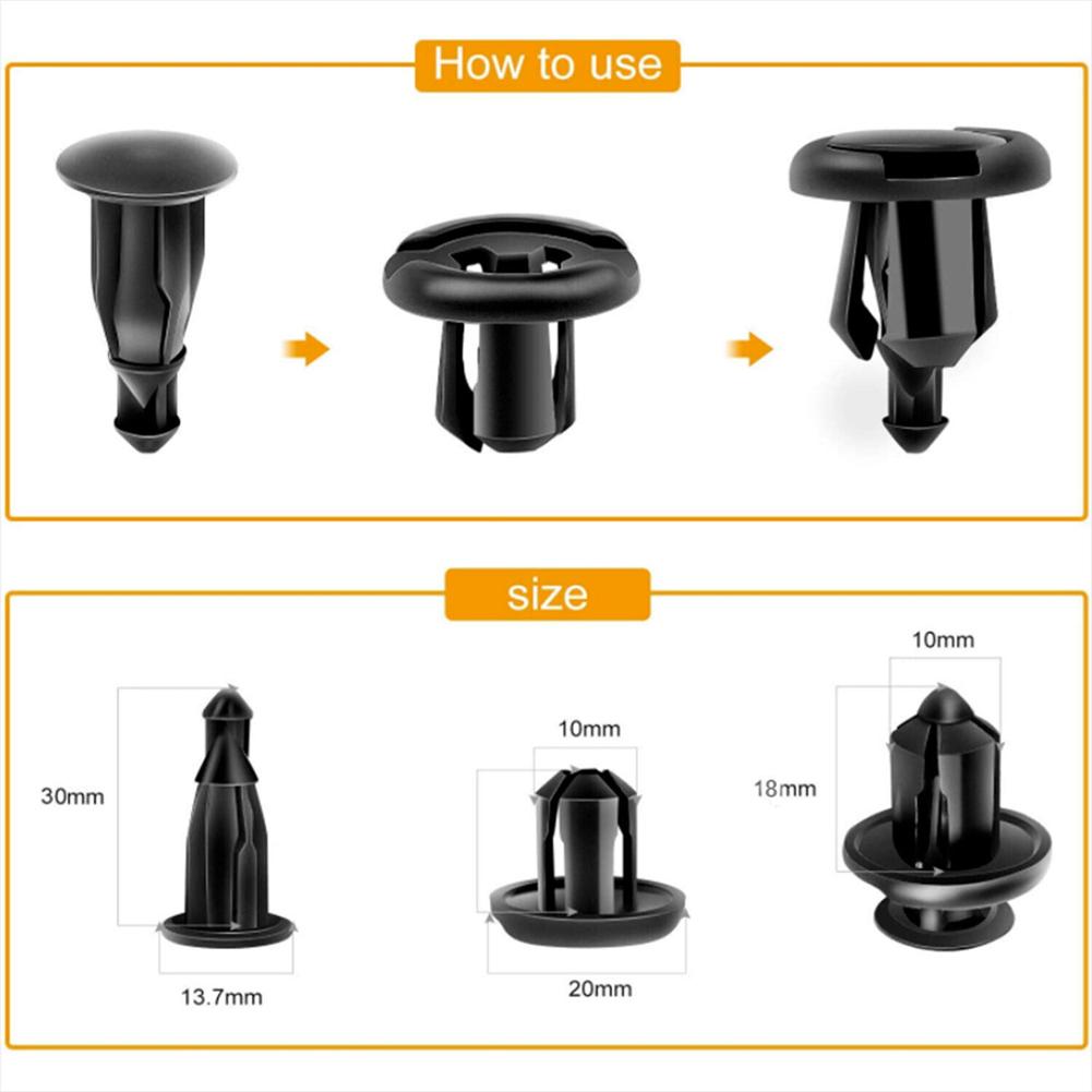 Hood Fender Push Rivets 10mm Bumper Clip Retainer Screw Plastic Door Panel Fender Liner Retainer Clip Auto Bumper Fender Buckle