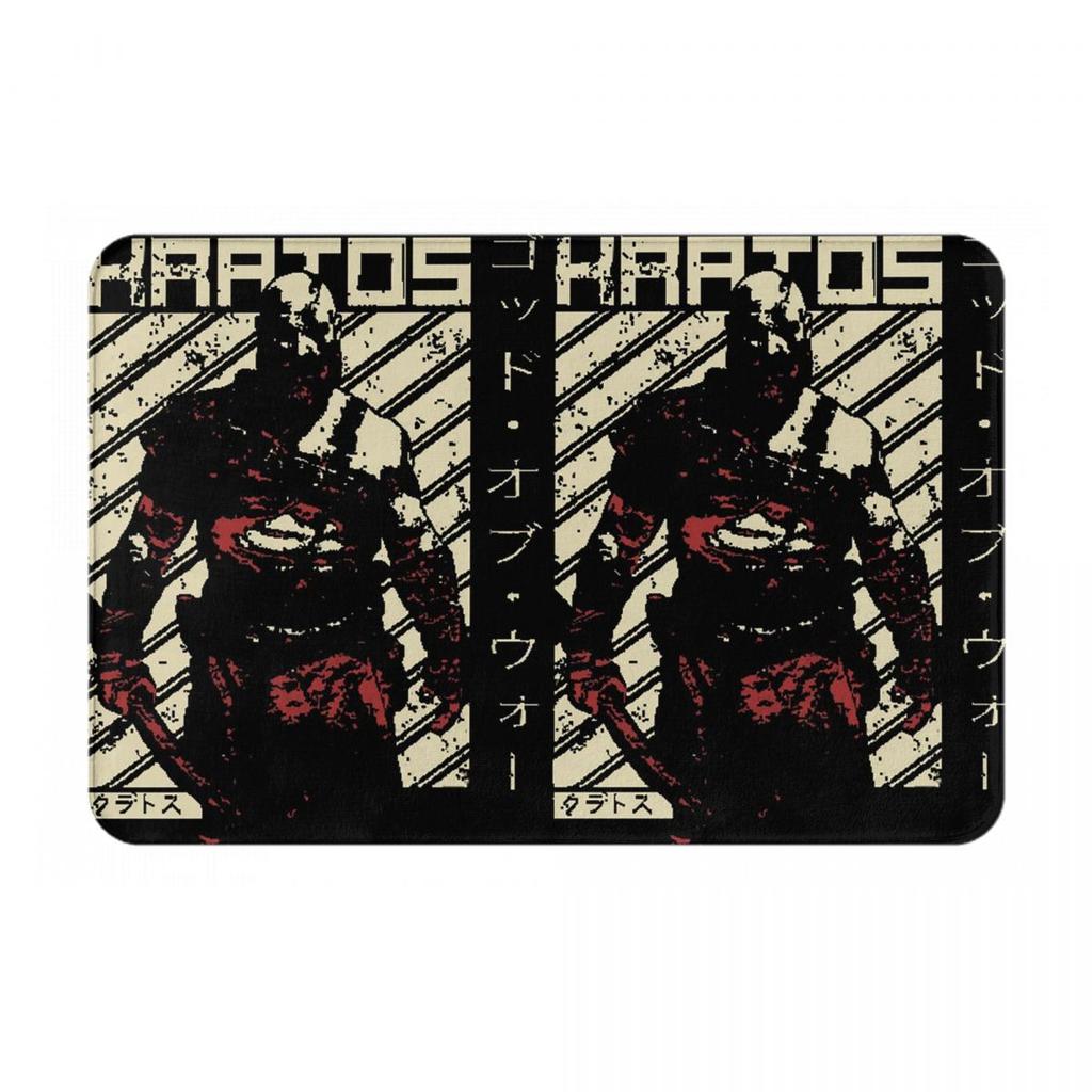 Christmas Kratos God Of War Video Game Non-slip Doormat Floor Mat Carpet Rug for Kitchen Entrance Home Bedroom Footpad Mats