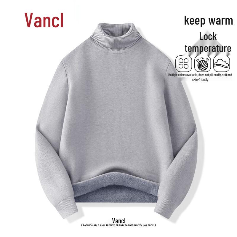 VANCL Men's Fleece-Lined Turtleneck Thermal Sweater