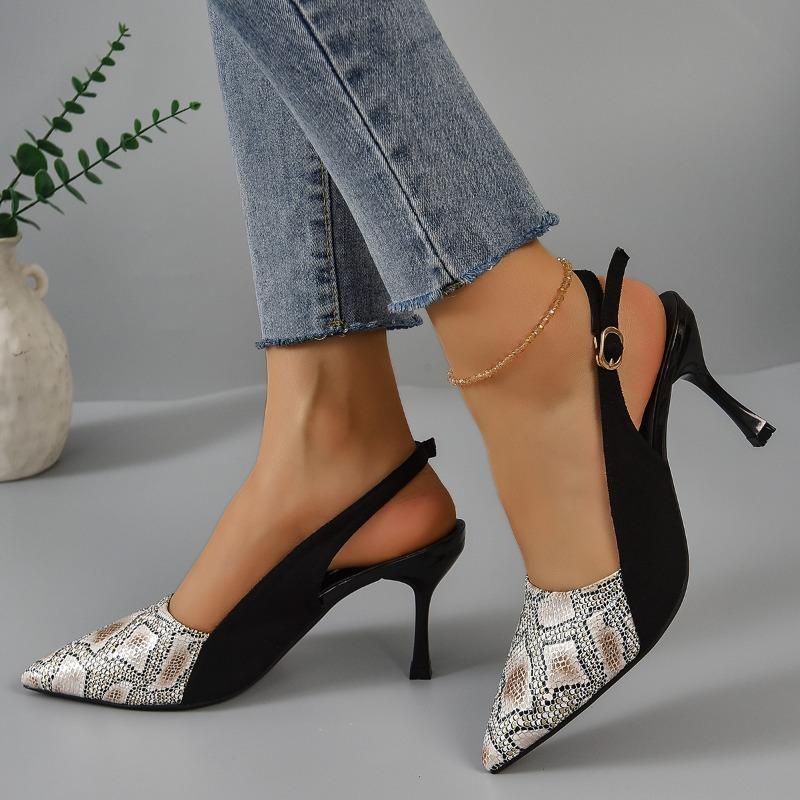 Fashion 2025 Summer Mixed Colors Women's Slingbacks High Heels Pointed Toe Thin Heels Buckle Strap Pumps for Fashion Dress Party Sandals