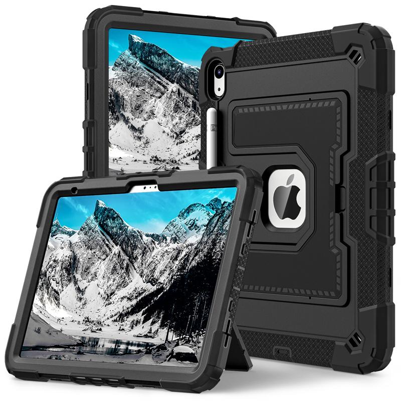 Rugged Stand Case For iPad A16 11th 2025 10th 10.9 2022 10.2 7th 8th 9th Air 4 5 6 M2 M3 Mini 6 7 Pc Silicone Anti-Slip Cover