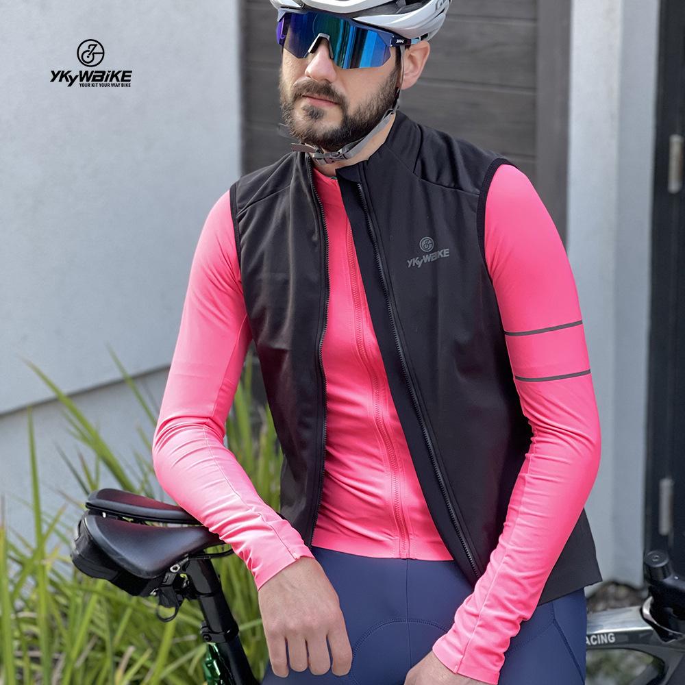 

YKYWBIKE Winter Windproof Waterproof Fleece Cycling Vest XL чёрный