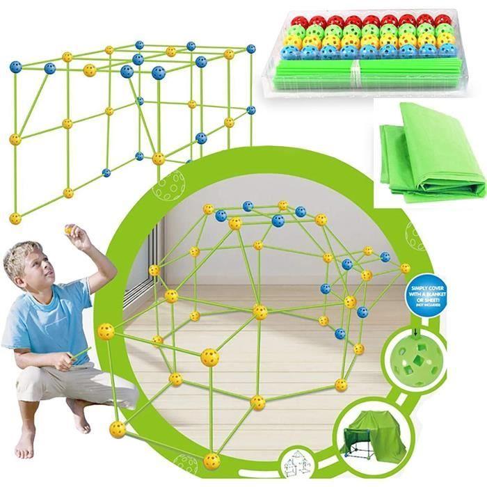 Creative Toys - Fort Building Kit - 36 Balls - 51 Sticks - PVC Tent