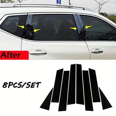 8 szt. Pasuje do Nissan Qashqai J11 2016-2020 2021 2022 Błyszczące czarne słupki drzwiowe Osłony listew okiennych Naklejki Akcesoria