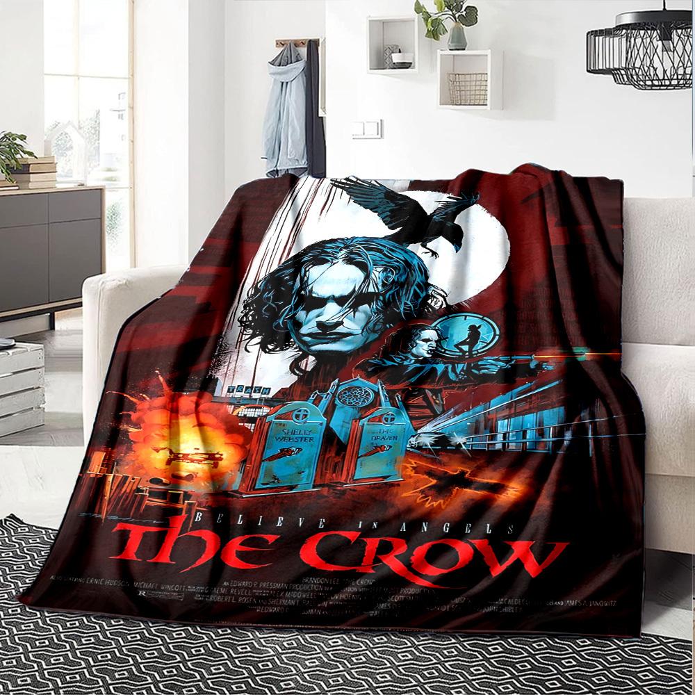 1pc The Crow Raven Throw Blanket Soft Flannel, Cozy All Season Polyester Perfect for Home, Office