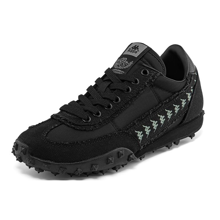 Kappa Logo Training Synthetic Leather Low-Top Running Shoes Unisex sneaker Black Green K0CW5MM09-990