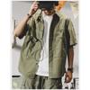 Men's Workwear Short Sleeve Button Down Shirt Casual Pocket Detail Loose Fit Streetwear Top
