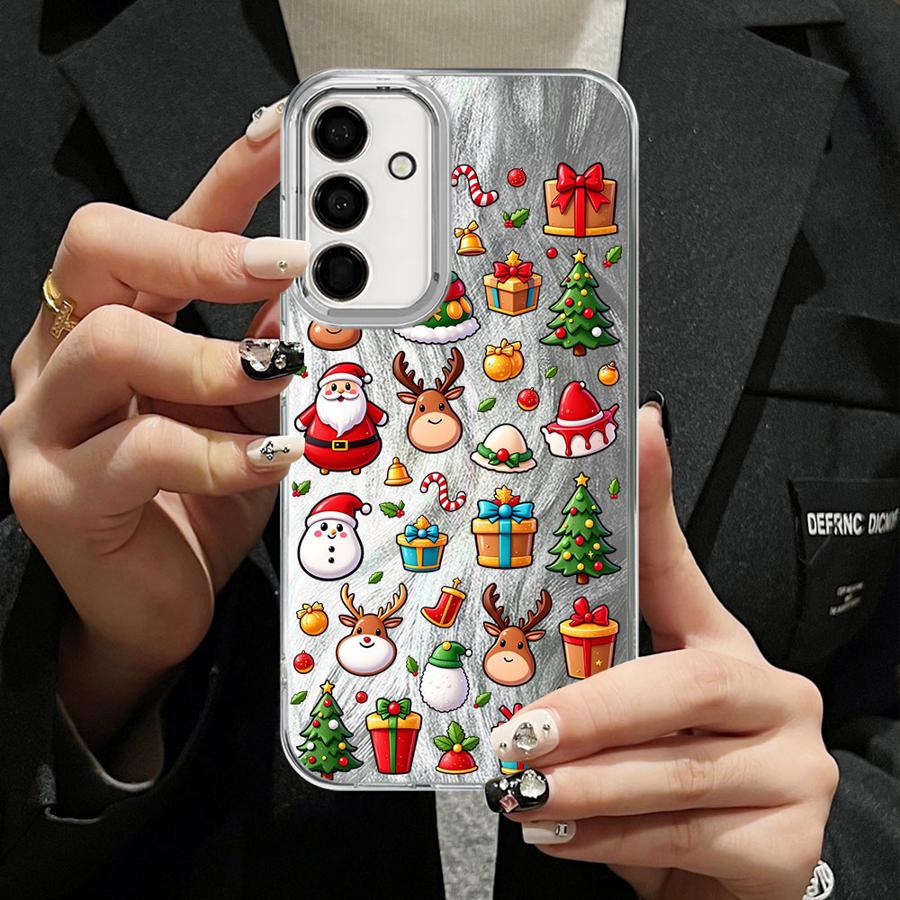Case for Samsung Galaxy A26 A24 A13 A14 A35 A36 A55 A23 A33 A34 A51 A52 A15 A16 A21s Soft Cover Cartoon Christmas Tree Pattern