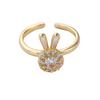 Zirconia Rabbit Anxiety Rings Rotatable Rings Adjustable Calming Worry Rings