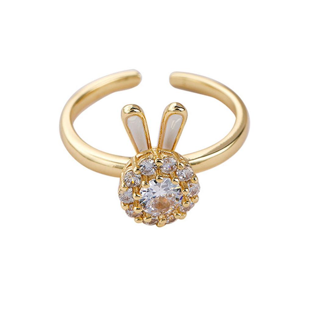 Zirconia Rabbit Anxiety Rings Rotatable Rings Adjustable Calming Worry Rings