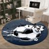 Soccer Ball Artwork Round Carpet Chair Cushion Round Entryway Rug, Soft Round Rugs for Living Room, Bedroom, Circle Carpet Decor Gifts