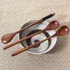 3Pcs Eating Wooden Spoon Long Handle Milk Stirring Spoon High Quality Coffee Teaspoon  Rice