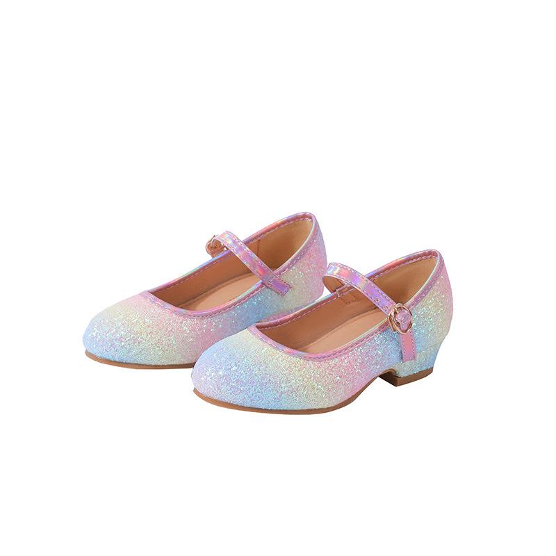Dazzling  Autumn Princess Mary Jane Shoes for Girls with Sequins In Colorful Leather
