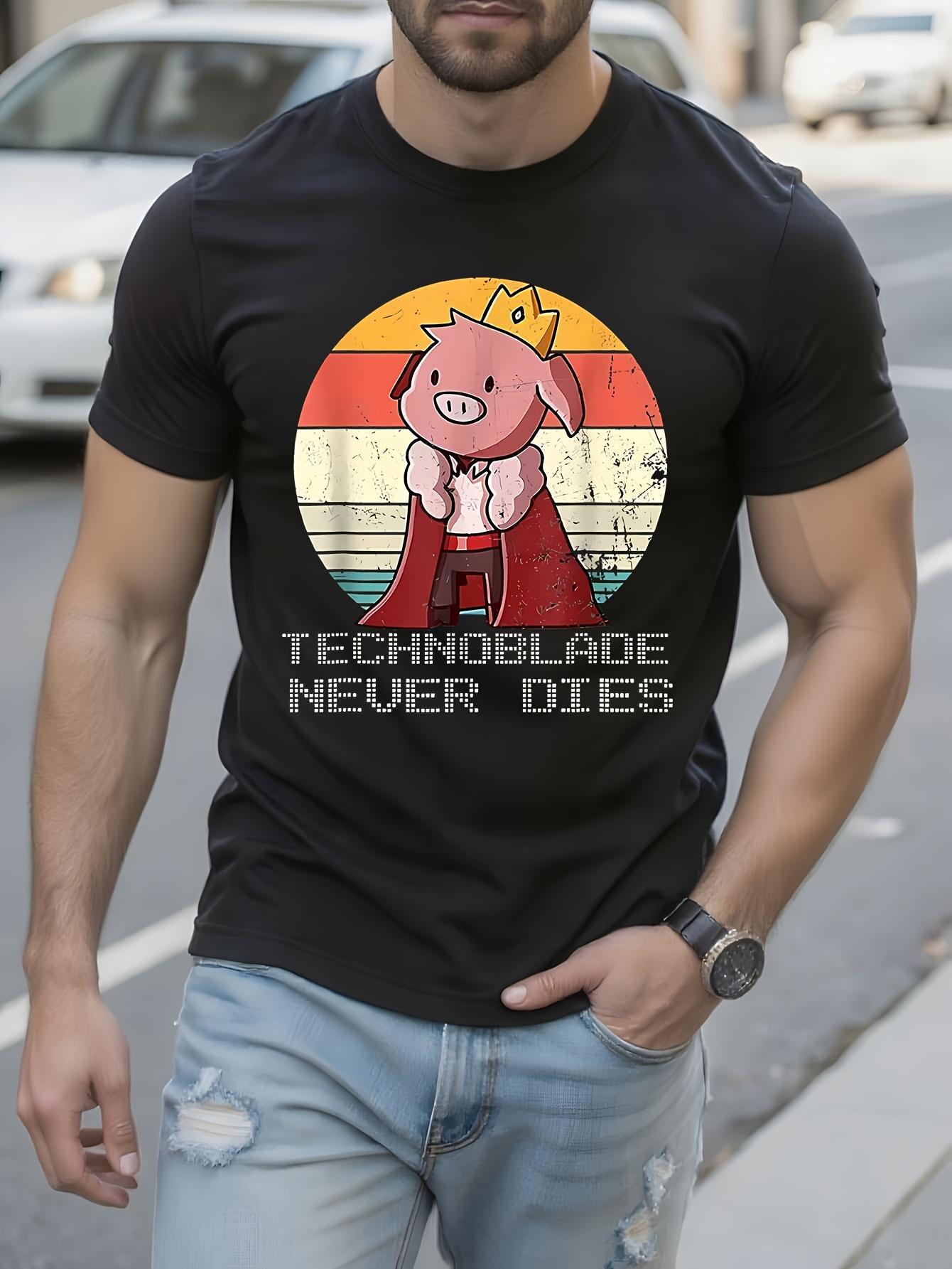 Funny Technoblade Never Dies Retro Gaming Tshirt 8Bit Pix... M