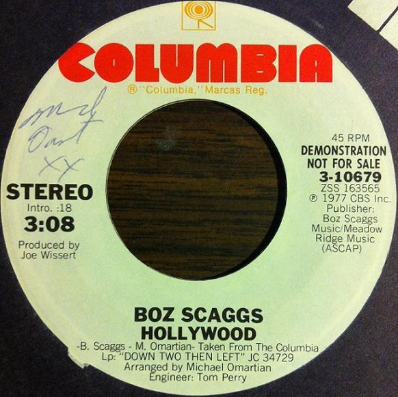 

7inch Record BOZ SCAGGS - Hollywood 310679PROMO Columbia 1978 US Rock Used