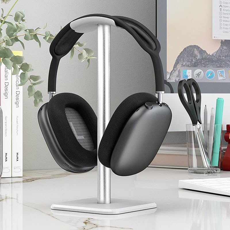 

Headphone Stand, Aluminum Desktop Headset Stand, Headset Earphone Holder with Solid Base TPU Tray