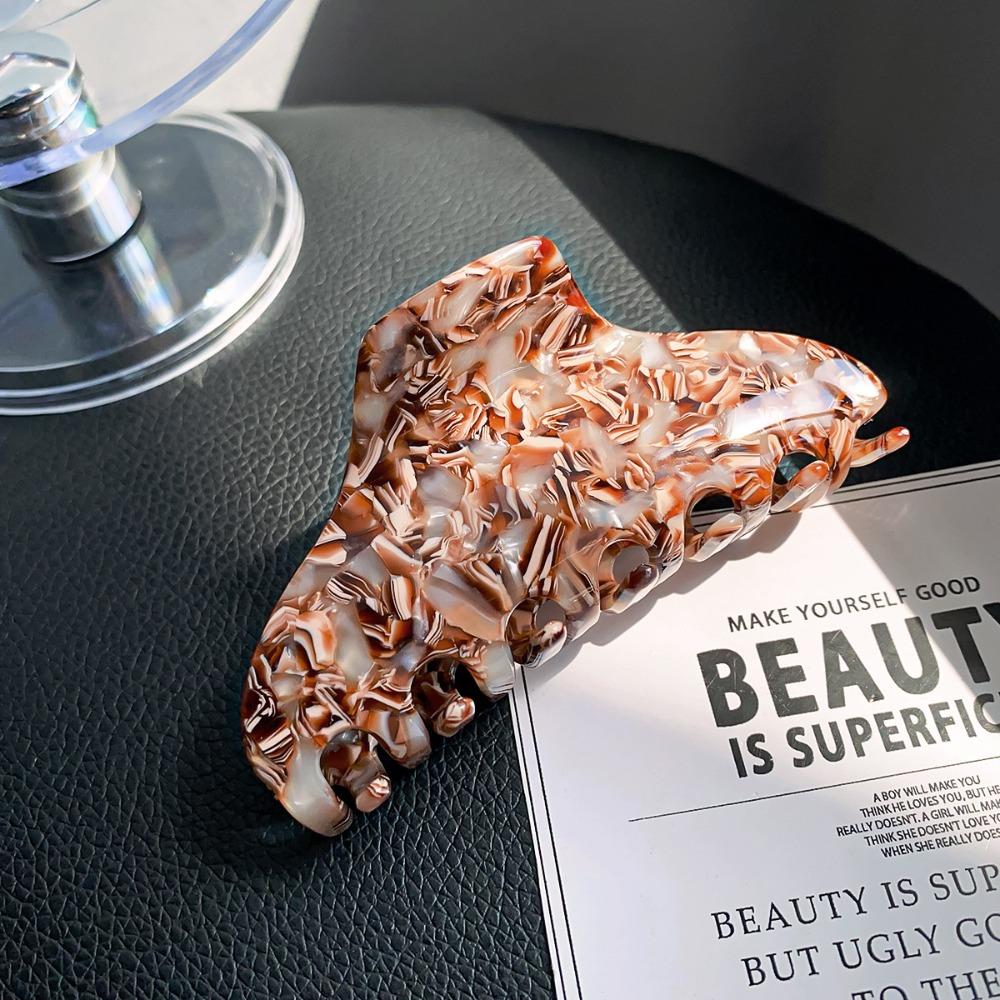 Hair Clip Fresh Acetate Hair Claw Solid Color Tortoiseshell Hair Claw Printing Shark Clip  Girls
