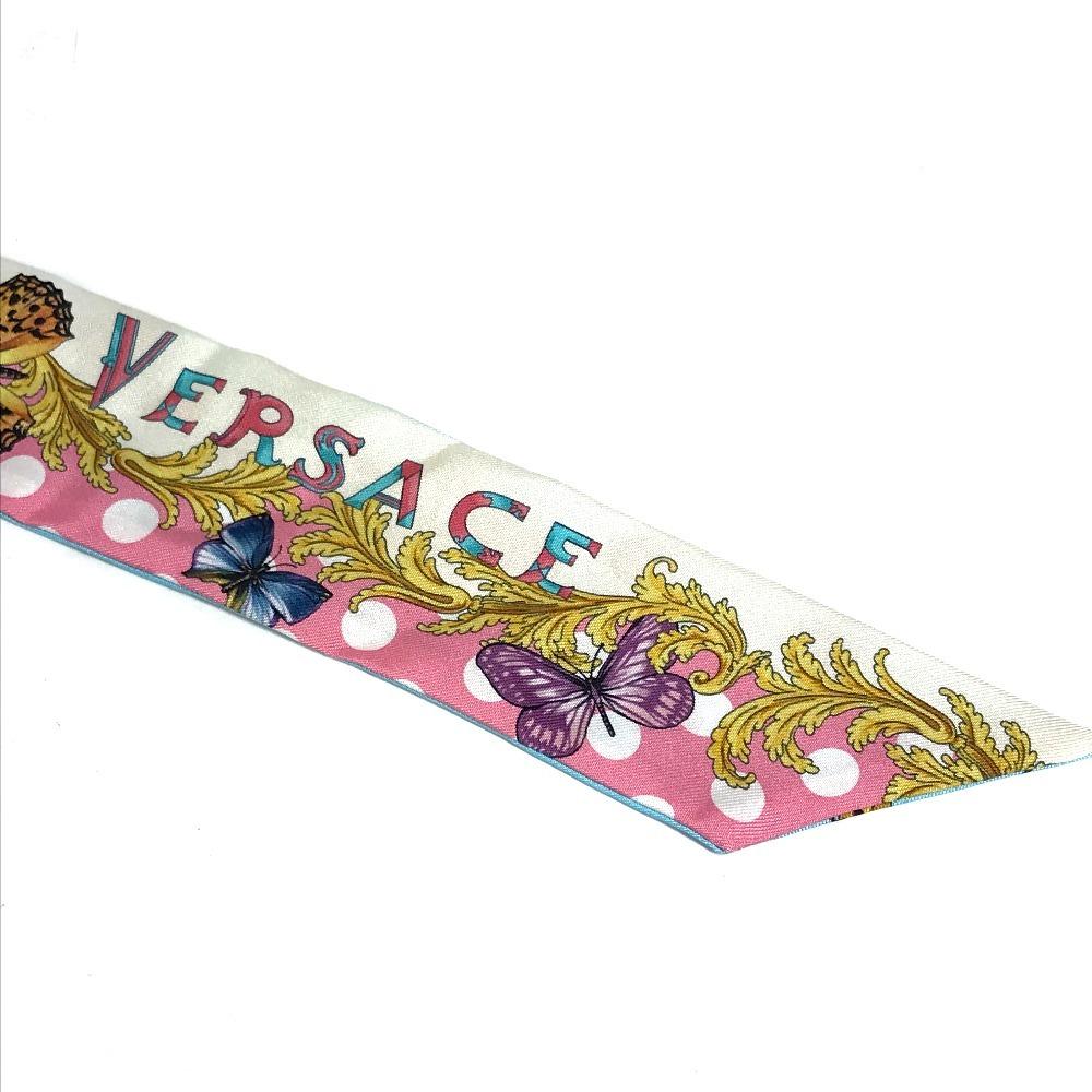 Versace Dua Lipa Butterfly Logo Ladybug BandeauScarf Scarf Silk Multicolore