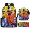 Dragon Ball Backpack Cross-border Trend Backpack Retro School Bag Dragon Ball Cartoon Three-piece Set