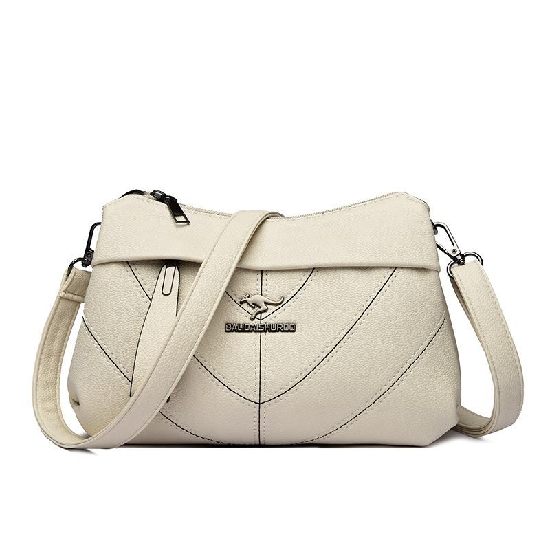 Crossbody Bag Middle-aged Woman Small Square Bag Multi-layered Single-shoulder Bag