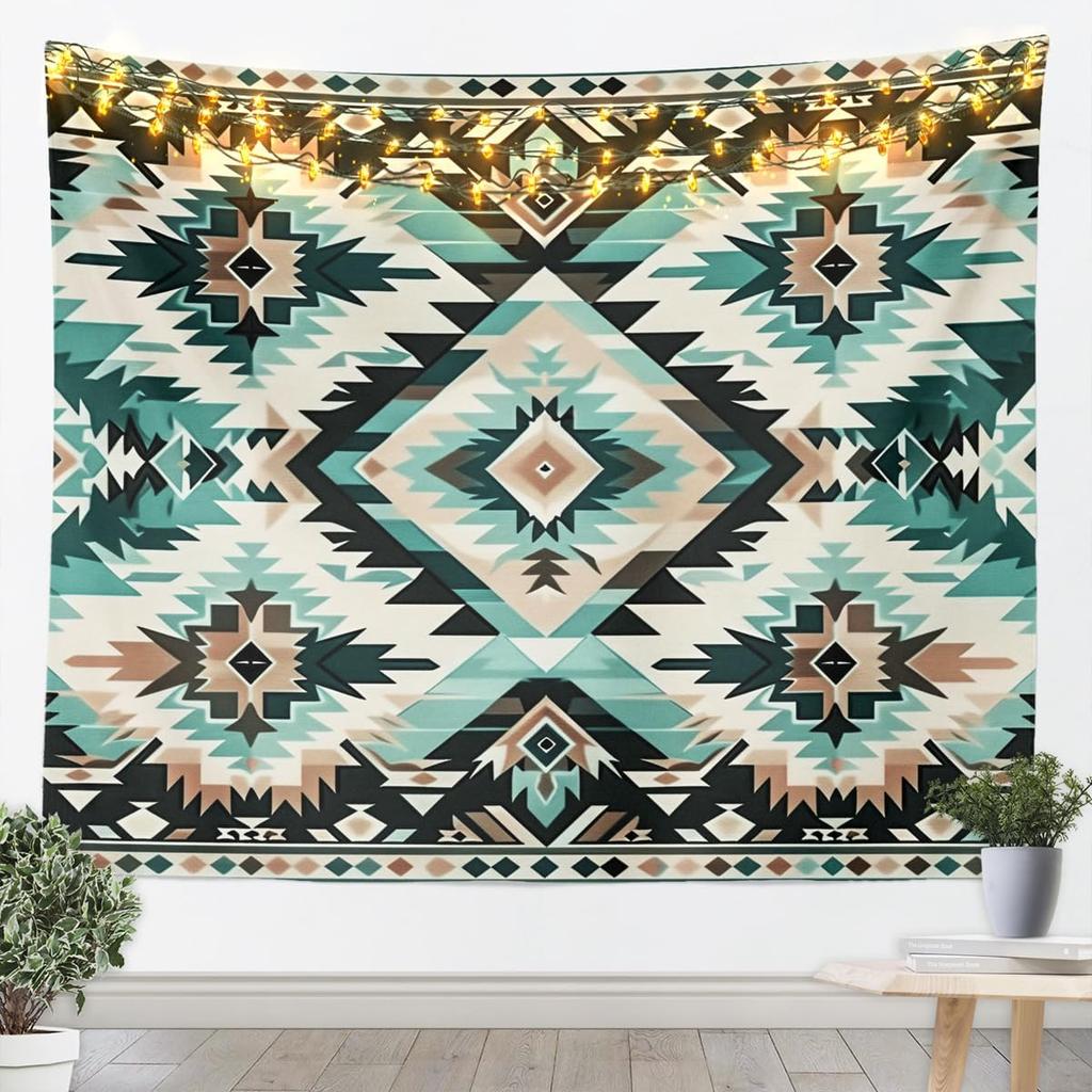 Southwestern Aztec Tapestry Kids Retro Bohemian Western Wall Art For Bedroom Living Rooms, Boho Tribal Wall Hanging Blanket