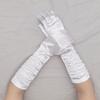 Bridal Wedding Gloves Ladies Wrinkle Stage Performance Dress Wedding Gloves Satin Satin Gloves