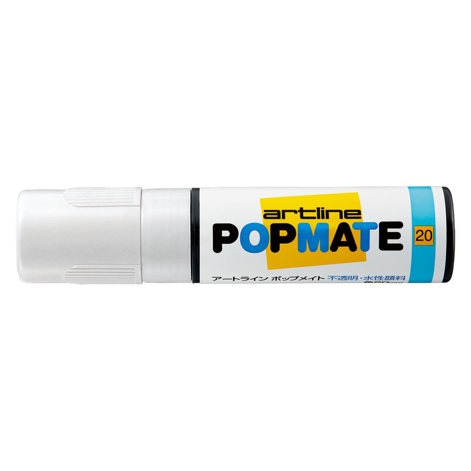 

Shachihata Pop Mate 20mm White Marker, Square, Water-Based Pigment, PMP-20B, белый