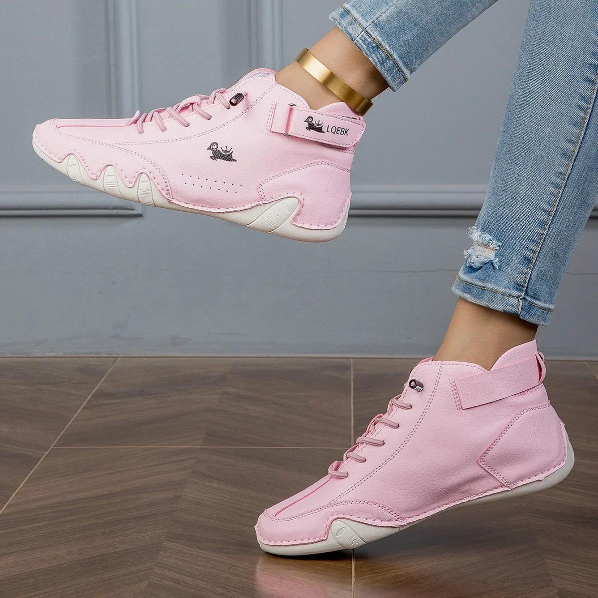 

Ретро высокие женские ботинки Деним Найт Женская обувь 2025 Новые высококачественные многофункциональные женские лоферы Ботинки на платформе 37 розовый