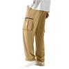 Men Lightweight Breathable Multi Pocket Sports Casual Cargo Pants Loose Fit Drawstring Waistband Utility Trousers for Outdoor Daily Wear