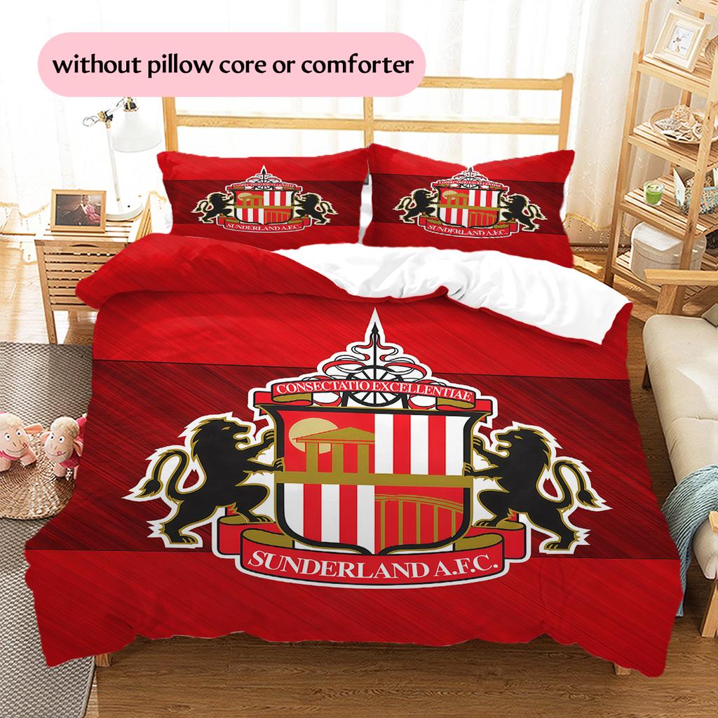 Sunderland AFC Pattern Bedding Home Decoration Birthday Gift (1 * duvet cover + 2 * pillowcase, without core)