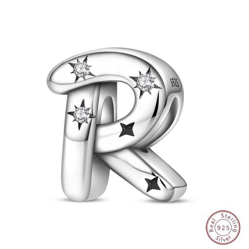 New Copper 26 Alphabet A-Z Charms Star Letter Beads Suitable For Diy Bracelet Women Jewelry Making