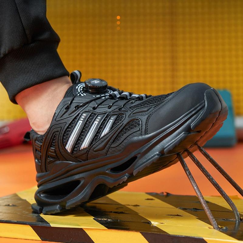 Fashion Breathable Mesh Safety Shoes Men black Protective Shoes For Men Women Work Sneakers Summer Lightweight Indestructible Shoes