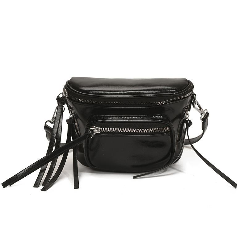 Personalized women's bag summer new trendy fanny pack versatile shoulder crossbody first layer cowhide bag soft leather saddle bag